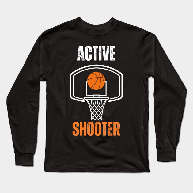 Active shooter basketball Long Sleeve T-Shirt by HyzoArt